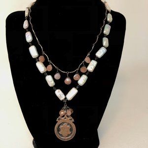 Vintage medal 1914, pearl + pink stone, stunner!!